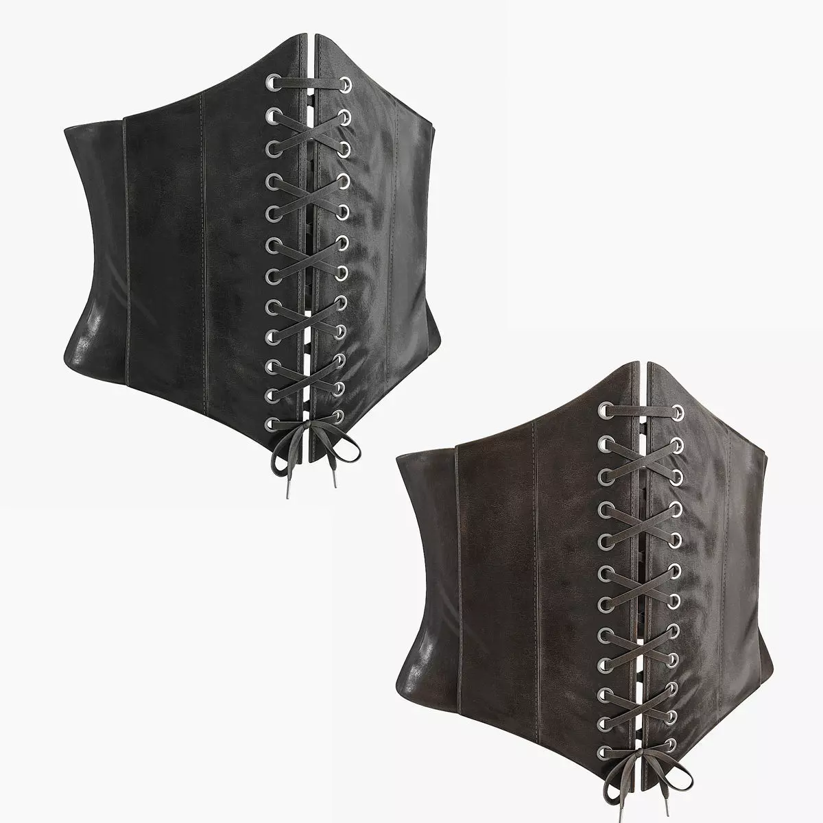Corset Leather Low-poly 3D model_0