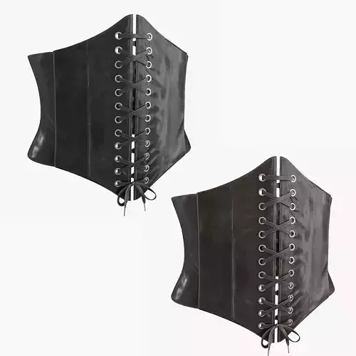 Corset Leather Low-poly 3D model