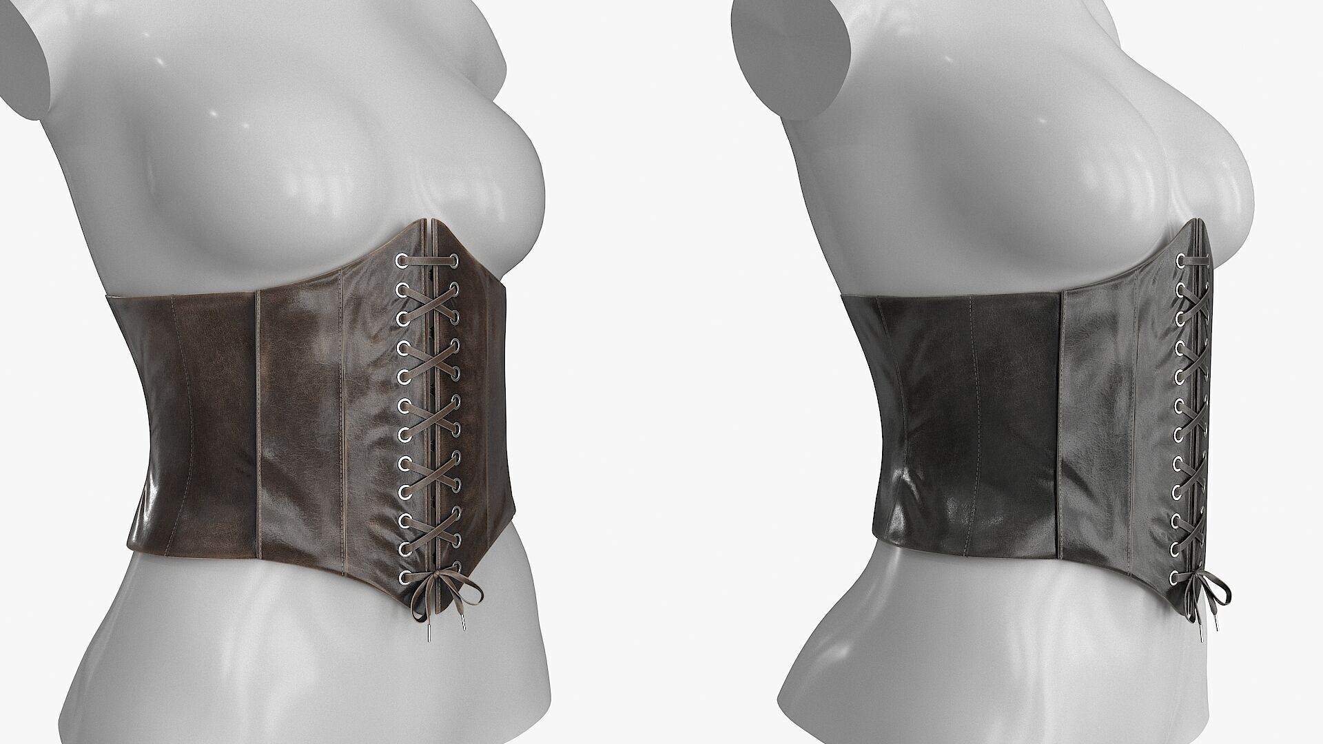 Corset Leather Low-poly 3D model_7