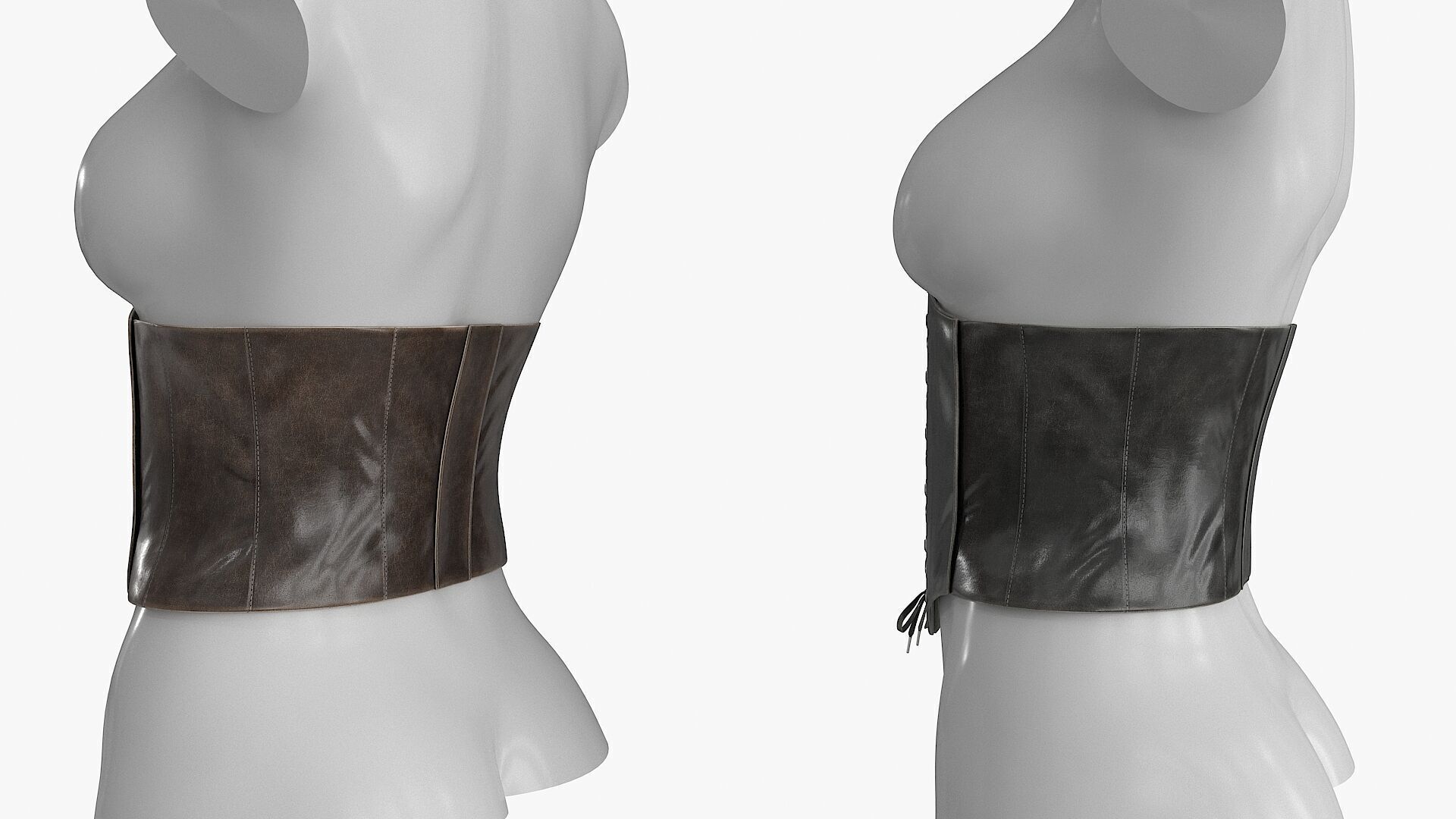 Corset Leather Low-poly 3D model_10
