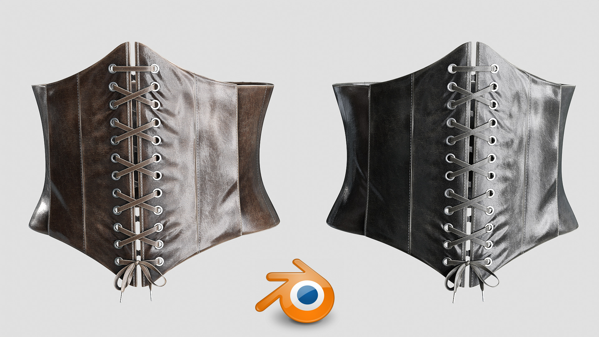Corset Leather Low-poly 3D model_5