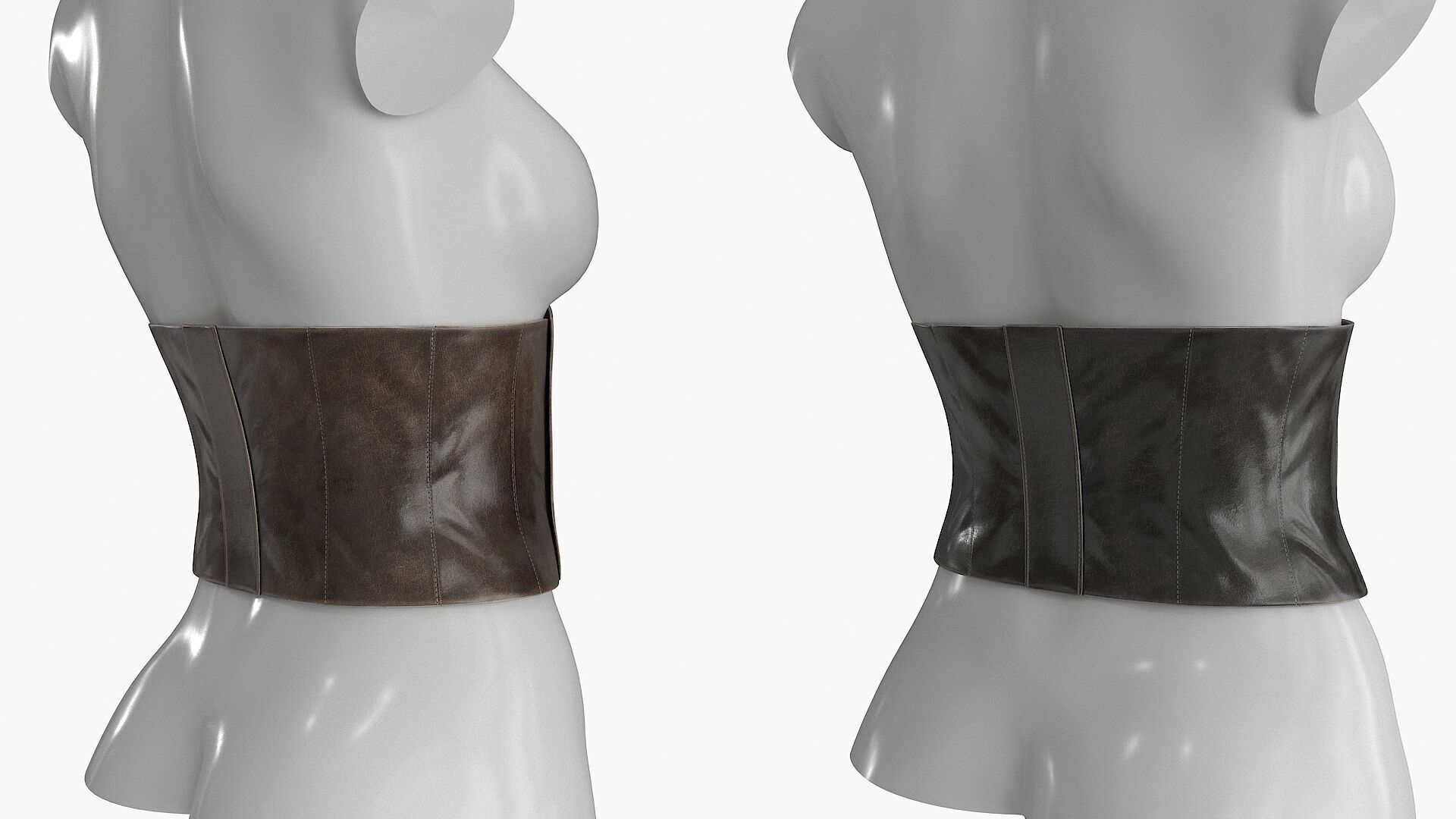 Corset Leather Low-poly 3D model_9