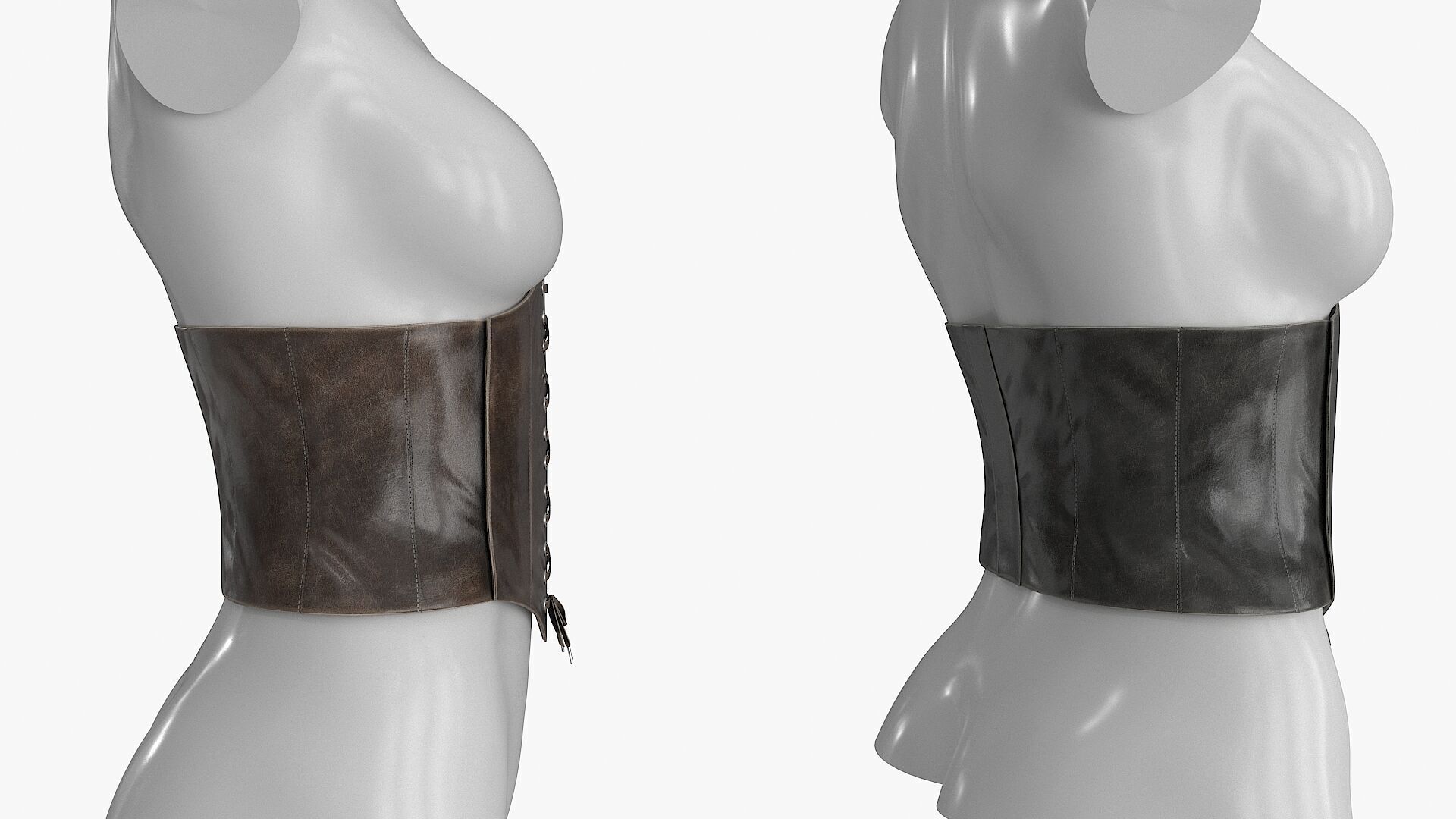 Corset Leather Low-poly 3D model_8