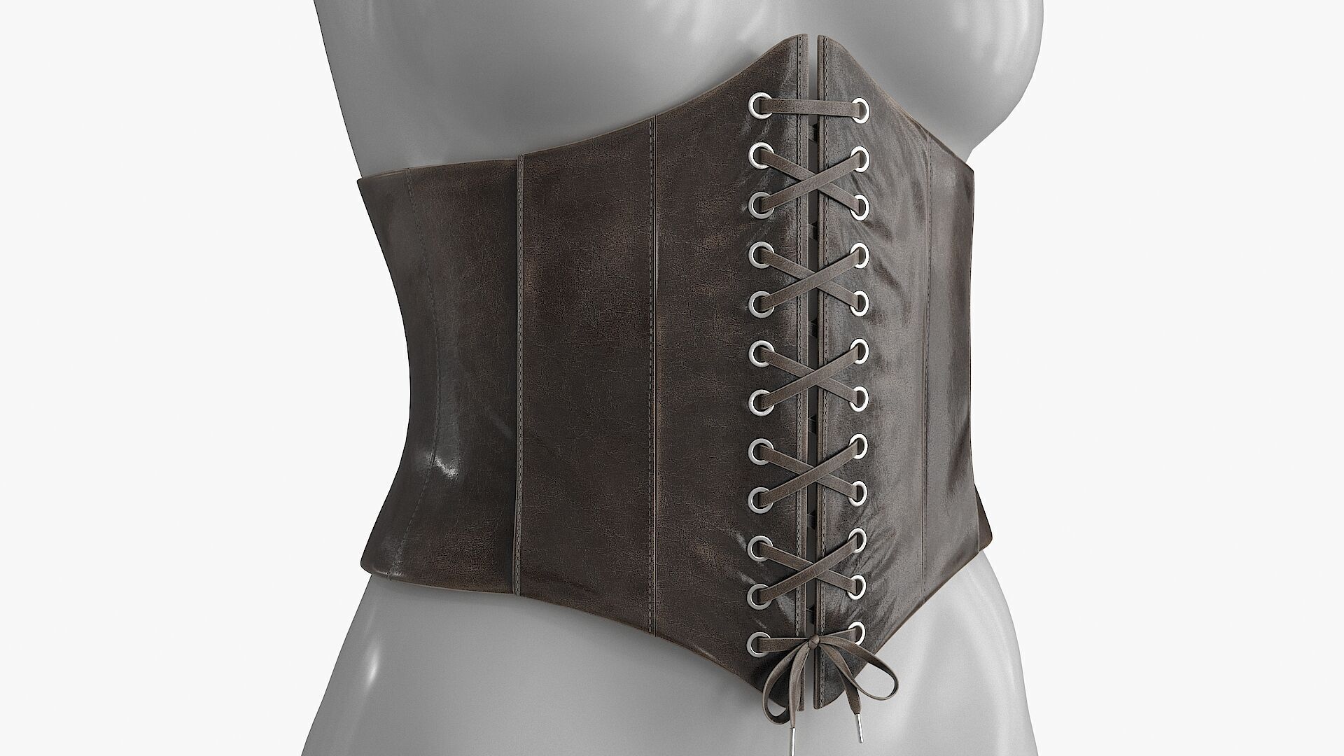 Corset Leather Low-poly 3D model_2