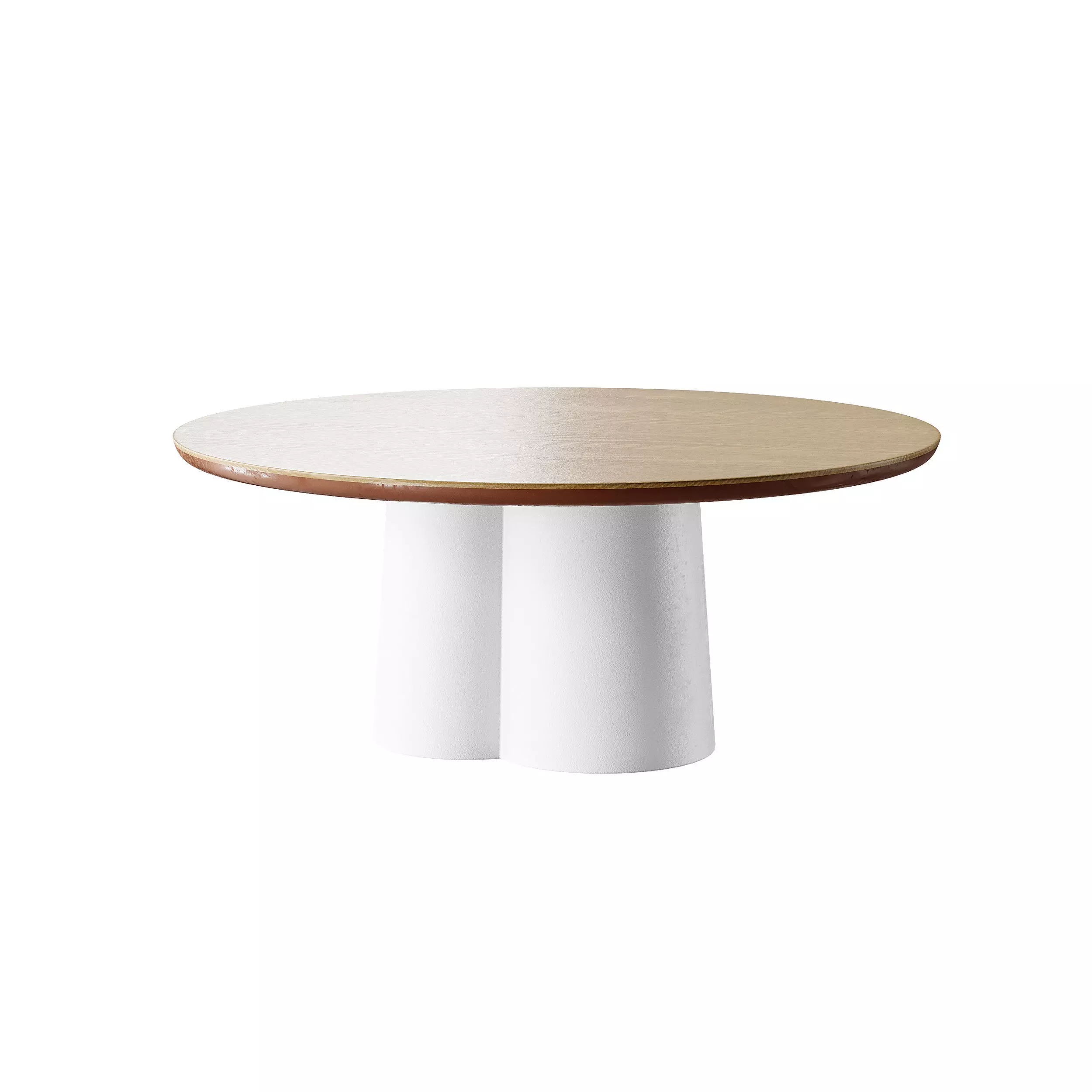 Polly Round Natural Coffee Table - White 3D model