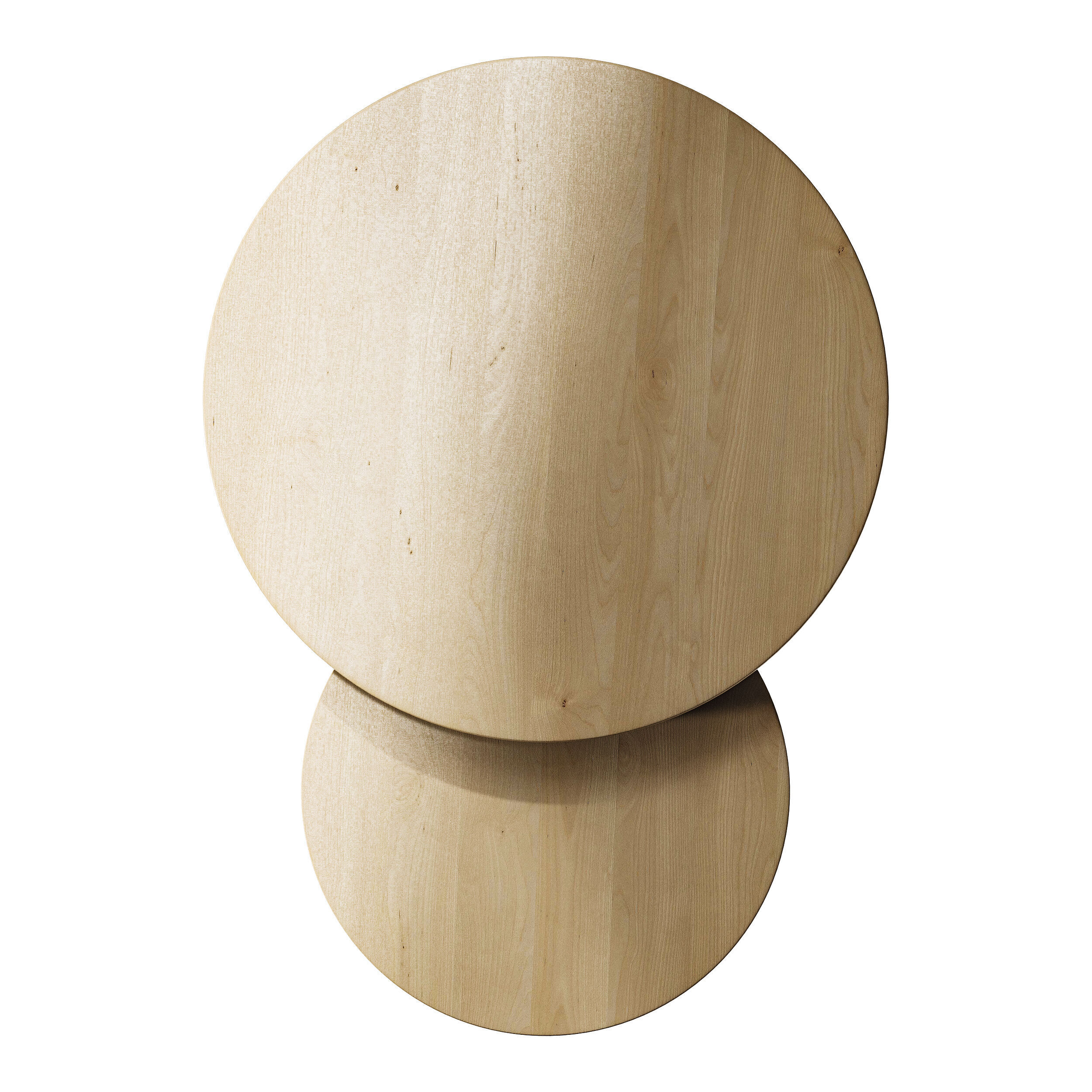 Set of 2 oak nesting coffee tables 3D model_10