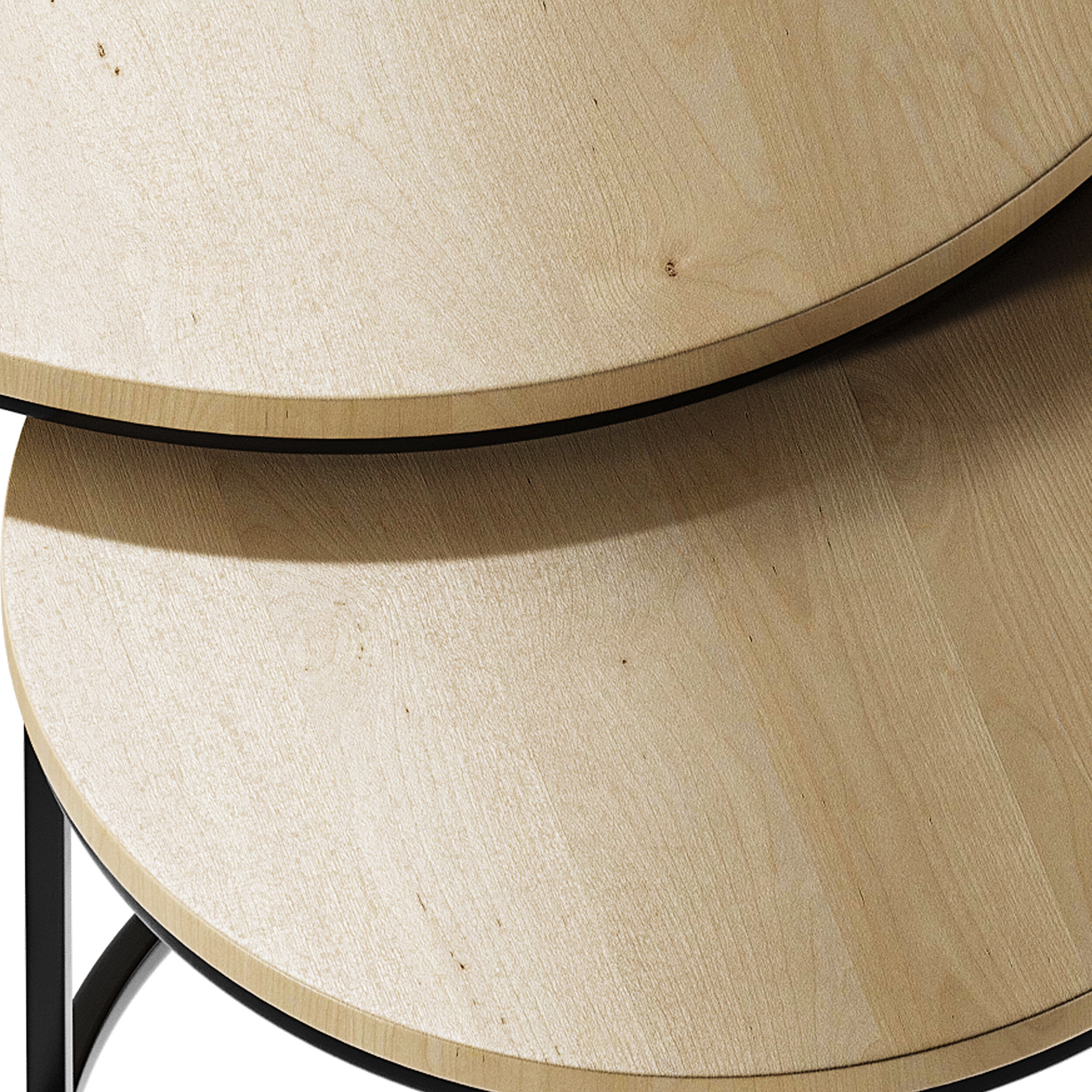 Set of 2 oak nesting coffee tables 3D model_3