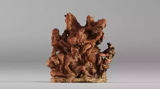 001601 Renaissance Battle Scene Bas Relief 16th Century