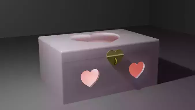 Cute box with heart shaped windows