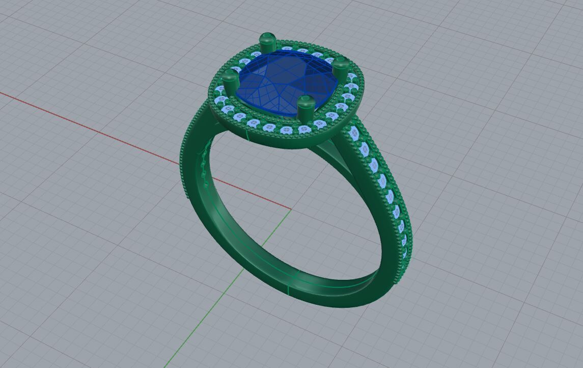 Halo Engagement Ring 03 3D print model_4