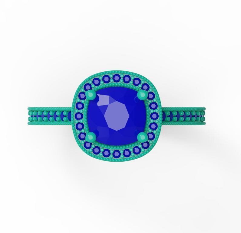 Halo Engagement Ring 03 3D print model_2