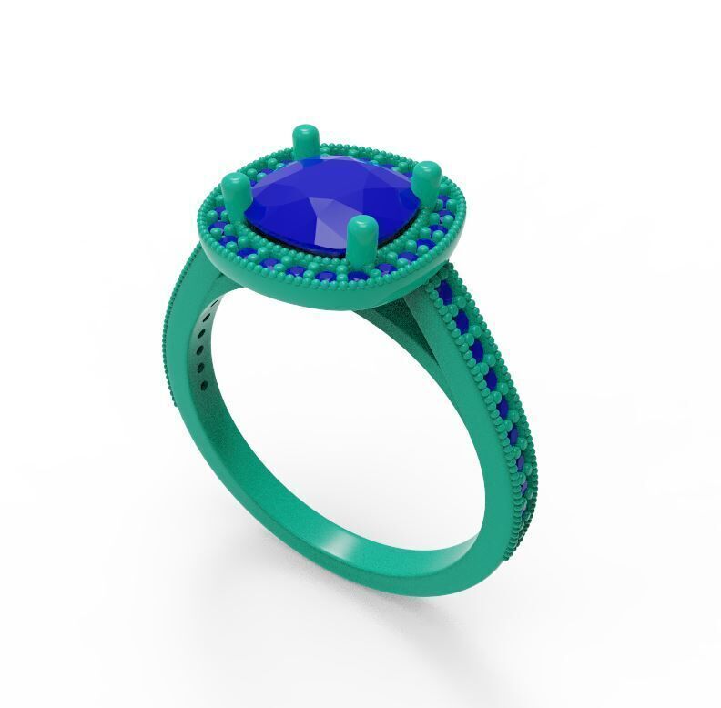 Halo Engagement Ring 03 3D print model_3