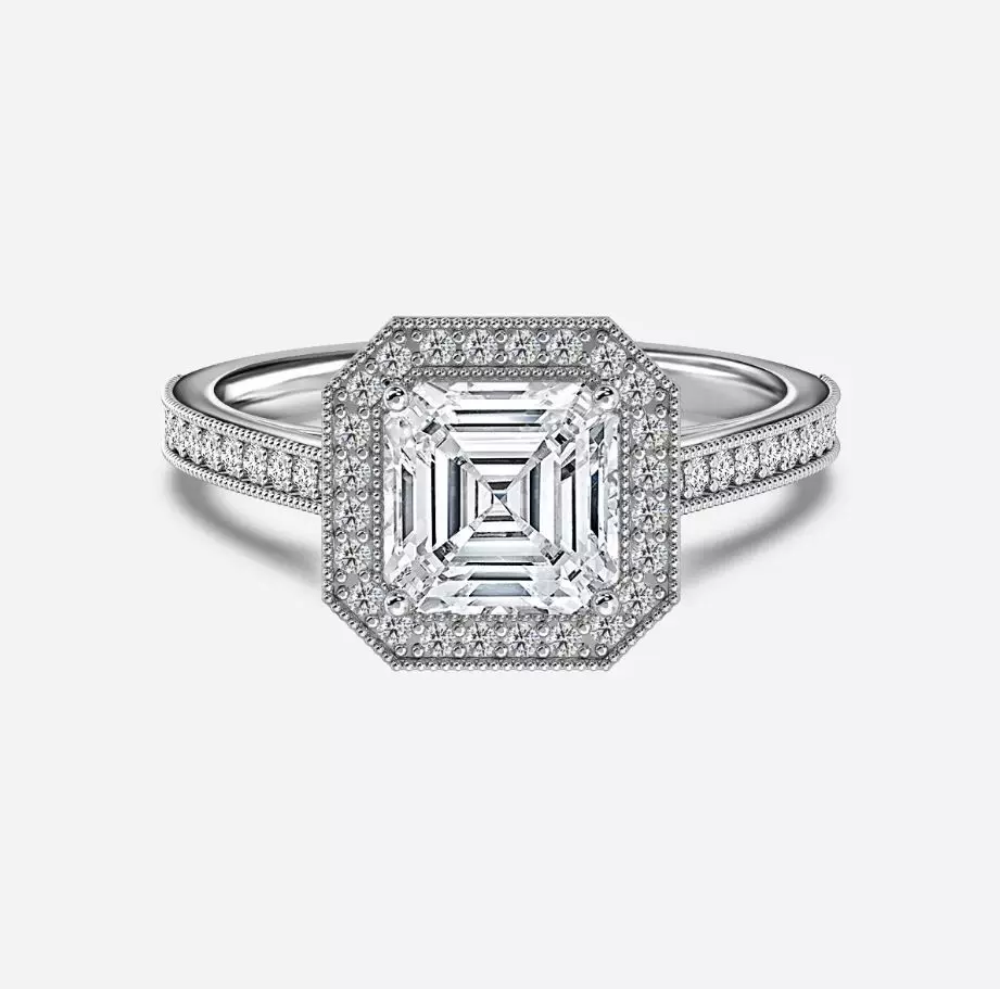 Halo Engagement Ring 06 3D print model