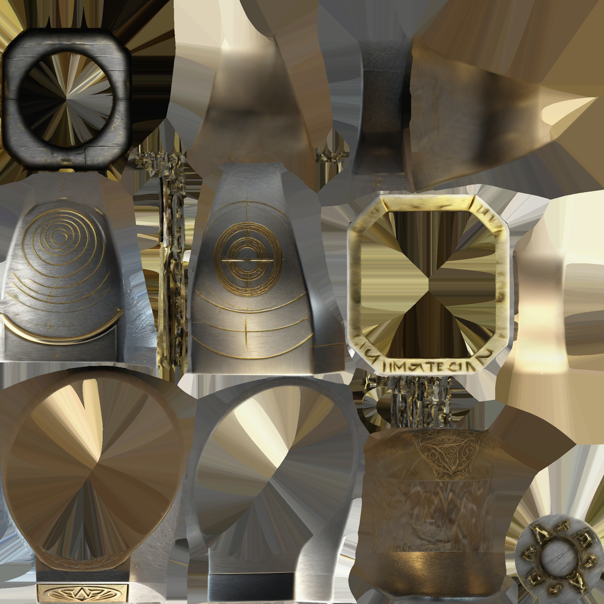 High 3d Render Artificial Signet Ring 3D model_7