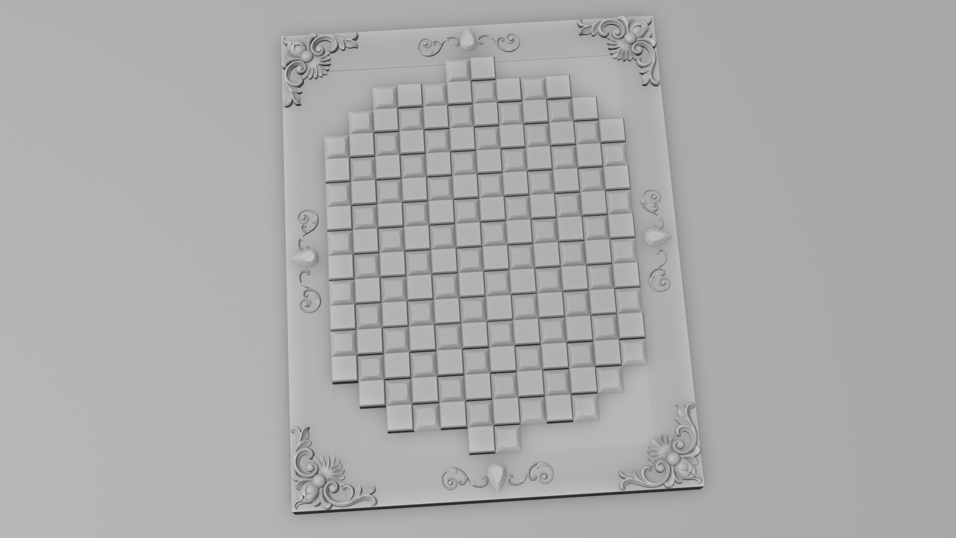 Golden Camelot Game Board with Gems 3D model_15