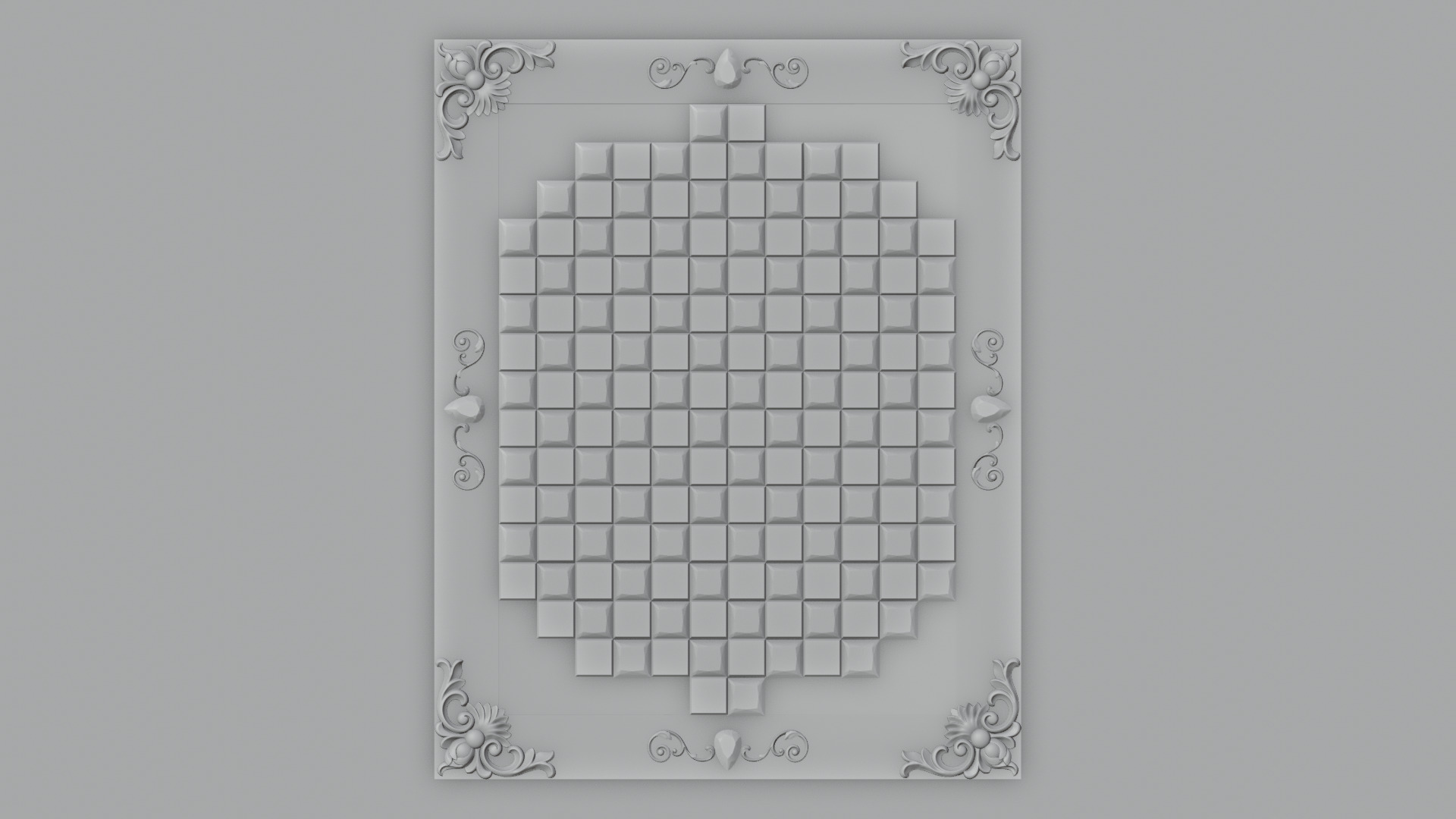 Golden Camelot Game Board with Gems 3D model_3