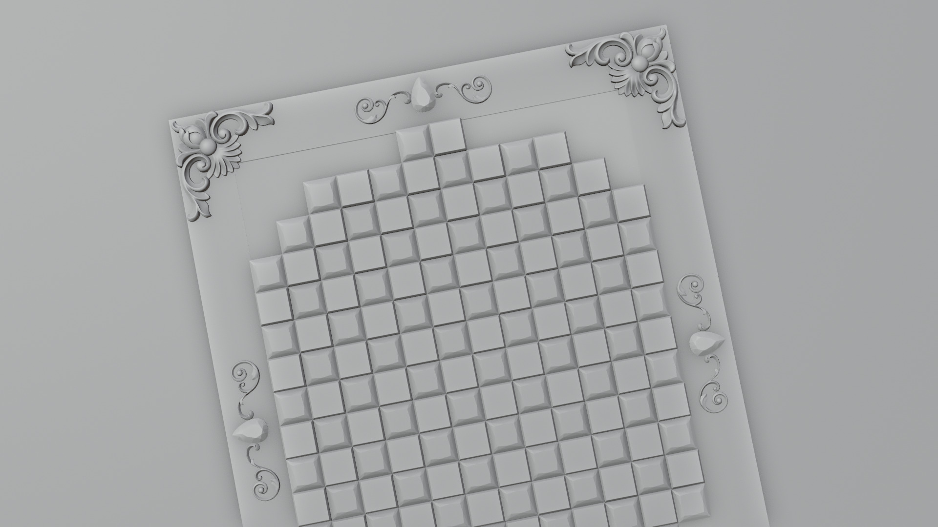 Golden Camelot Game Board with Gems 3D model_22