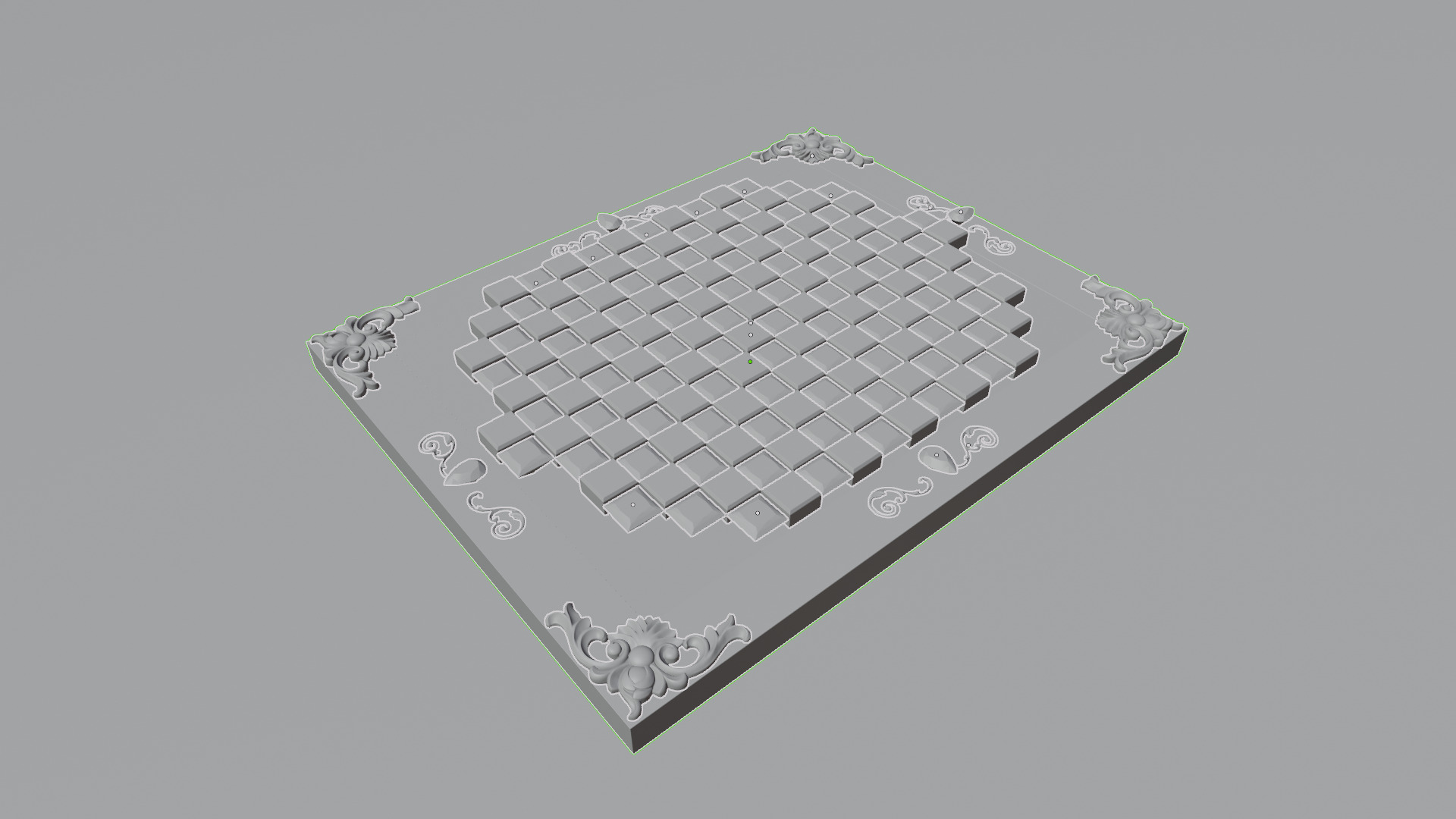 Golden Camelot Game Board with Gems 3D model_27