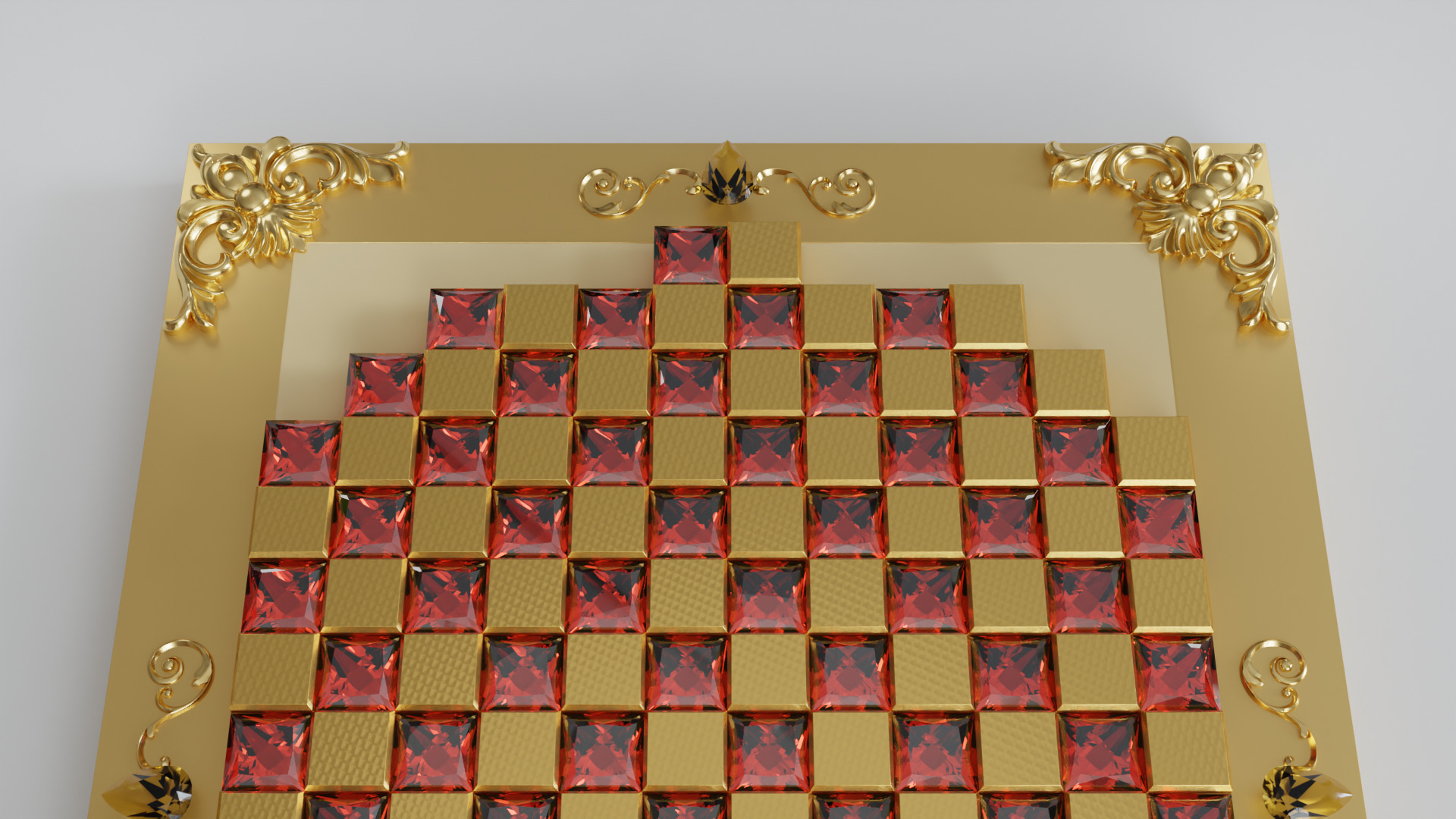 Golden Camelot Game Board with Gems 3D model_13