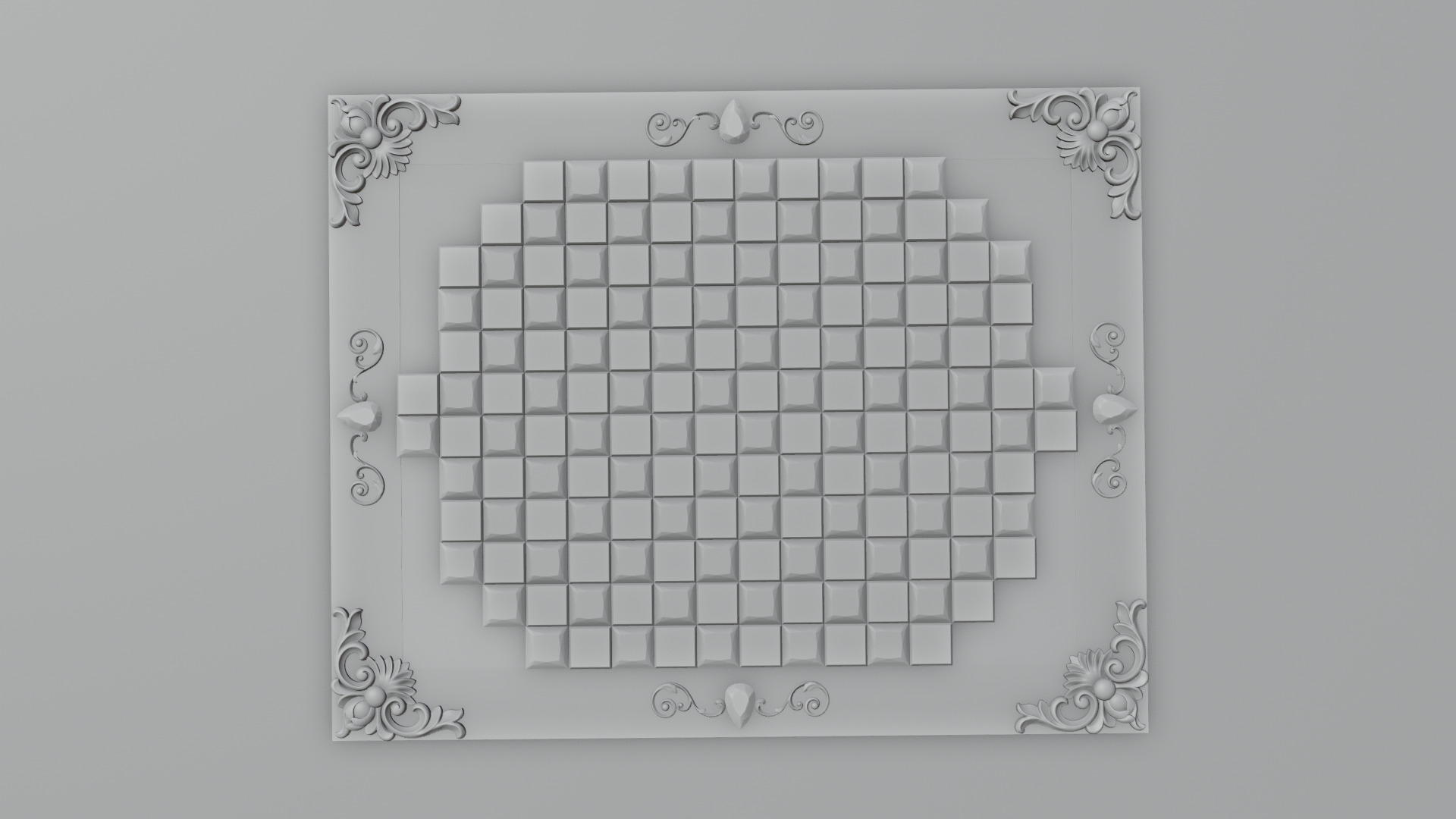 Golden Camelot Game Board with Gems 3D model_23