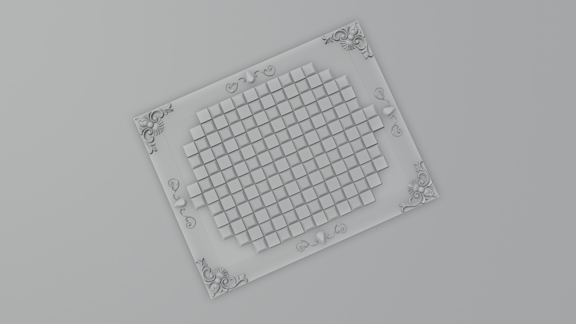 Golden Camelot Game Board with Gems 3D model_19