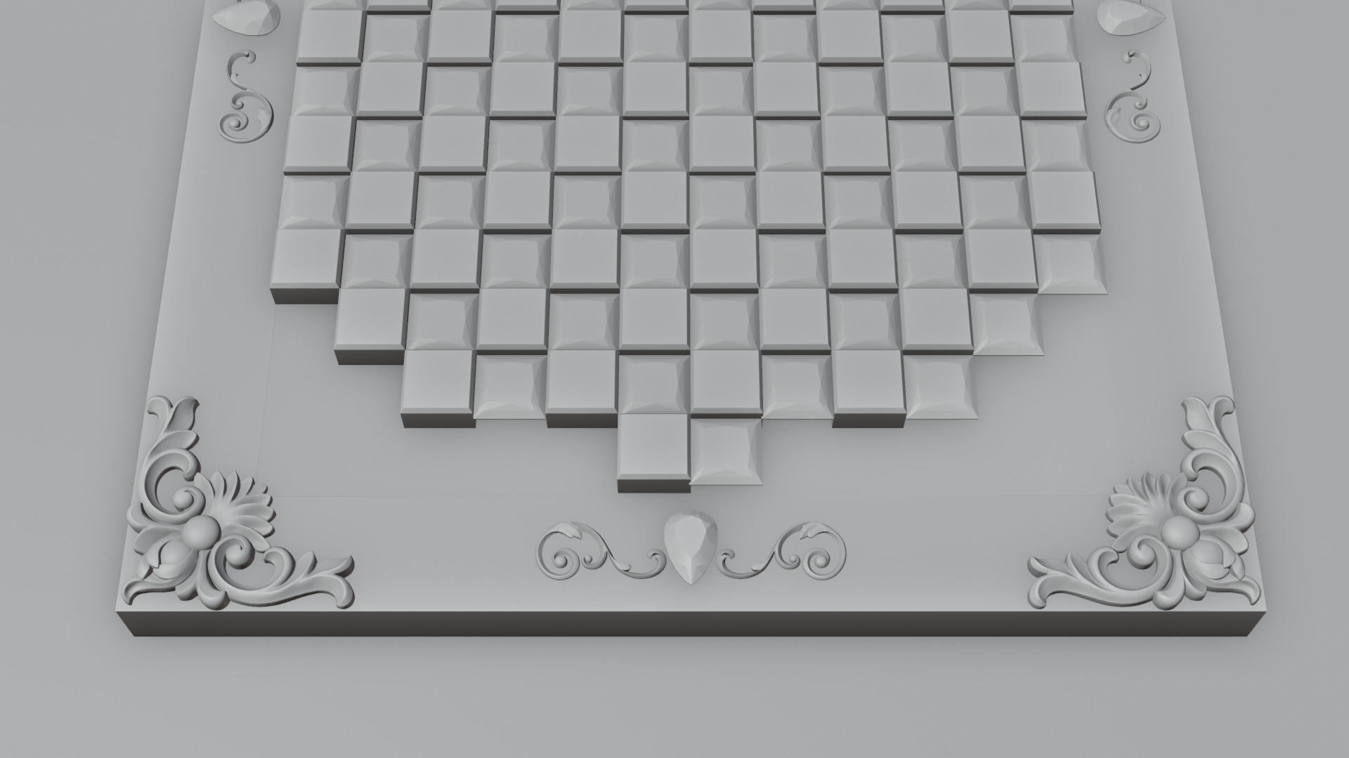 Golden Camelot Game Board with Gems 3D model_21