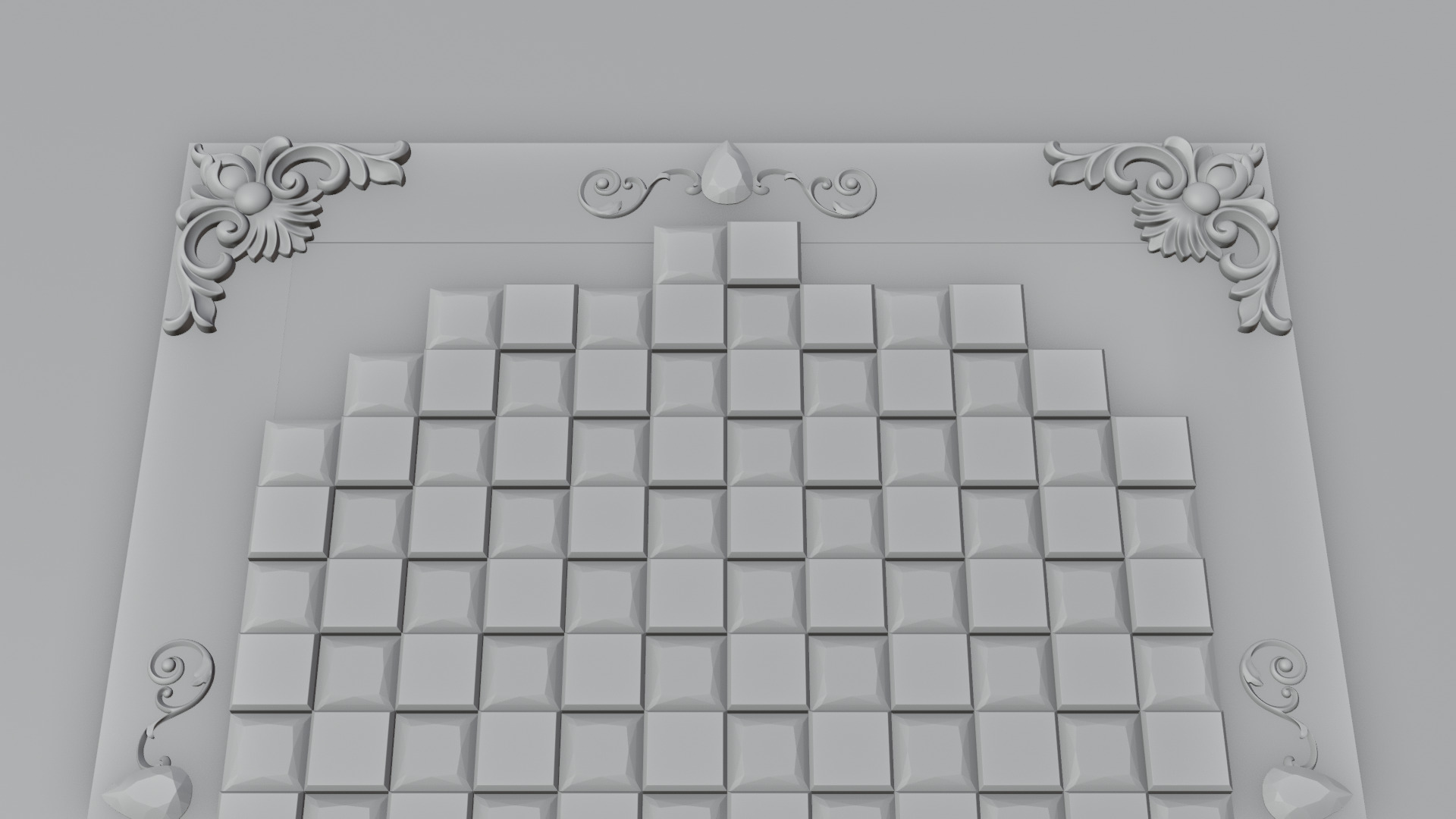 Golden Camelot Game Board with Gems 3D model_20