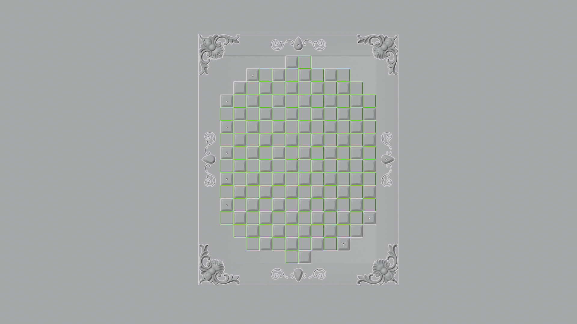 Golden Camelot Game Board with Gems 3D model_26