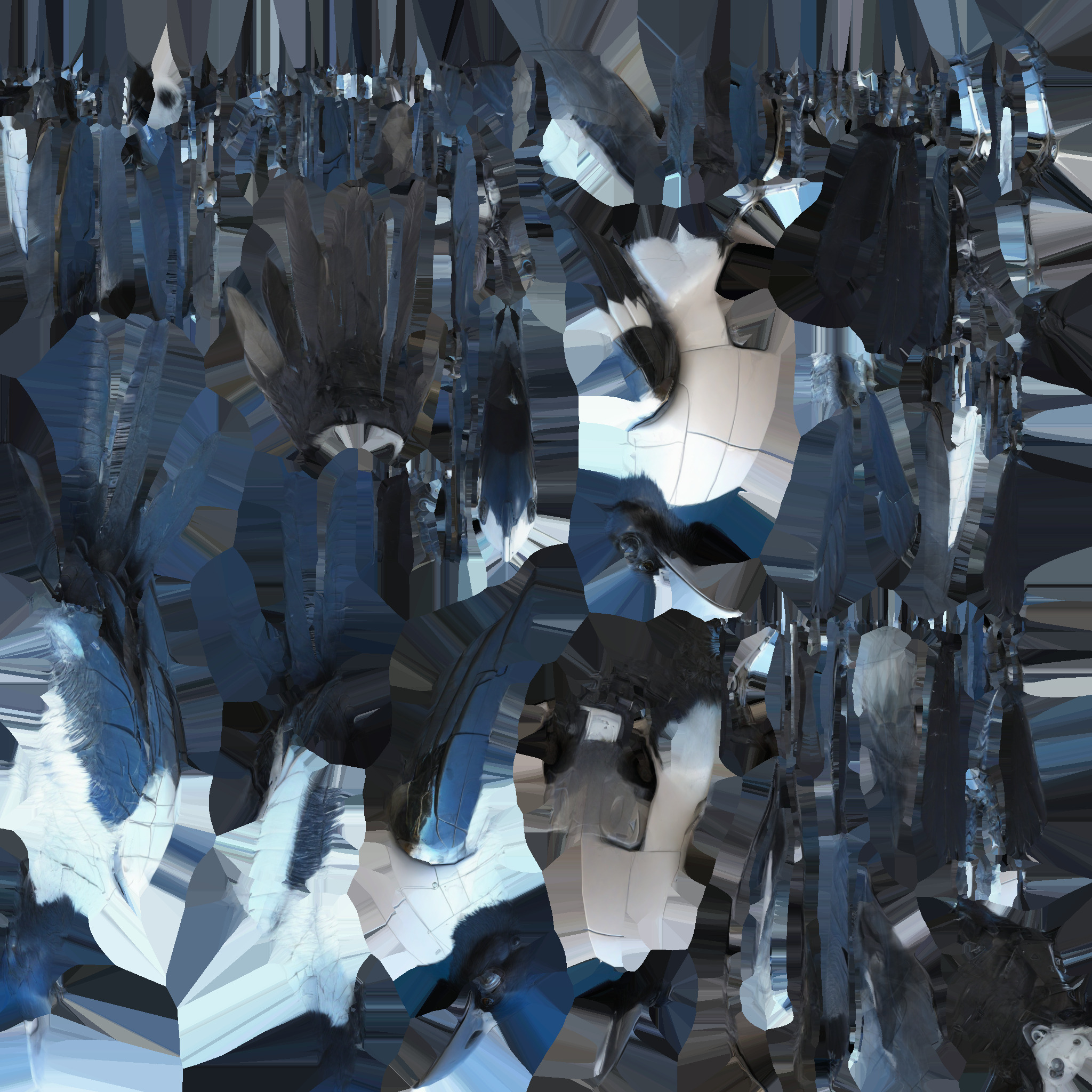 High 3d Render Australian Magpie Black And White 3D model_10