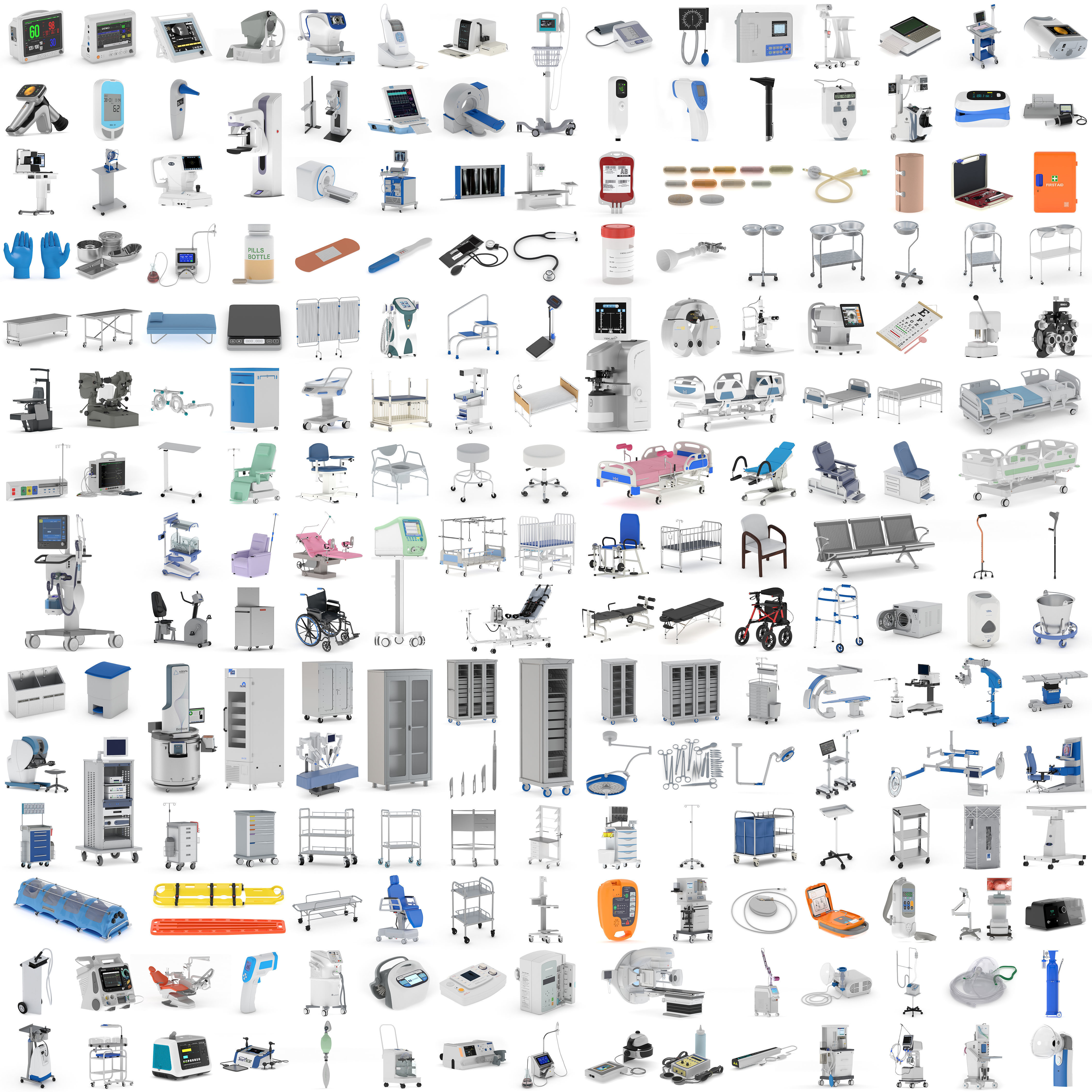 Mega Pack 203 Medical Equipment High Quality 3D Model Collection_1