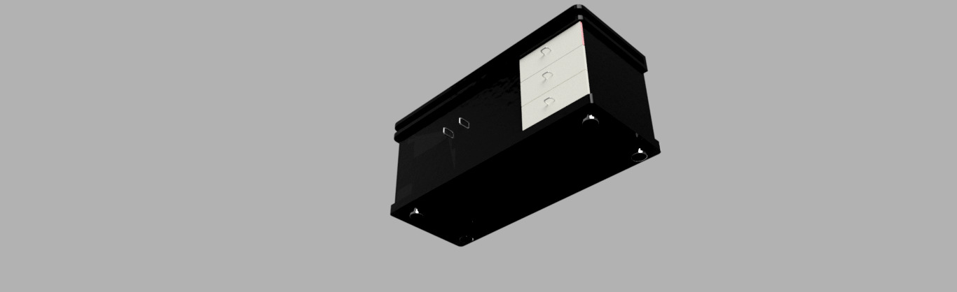 Modern Black and White Office Desk 3D Model Low-poly 3D model_3