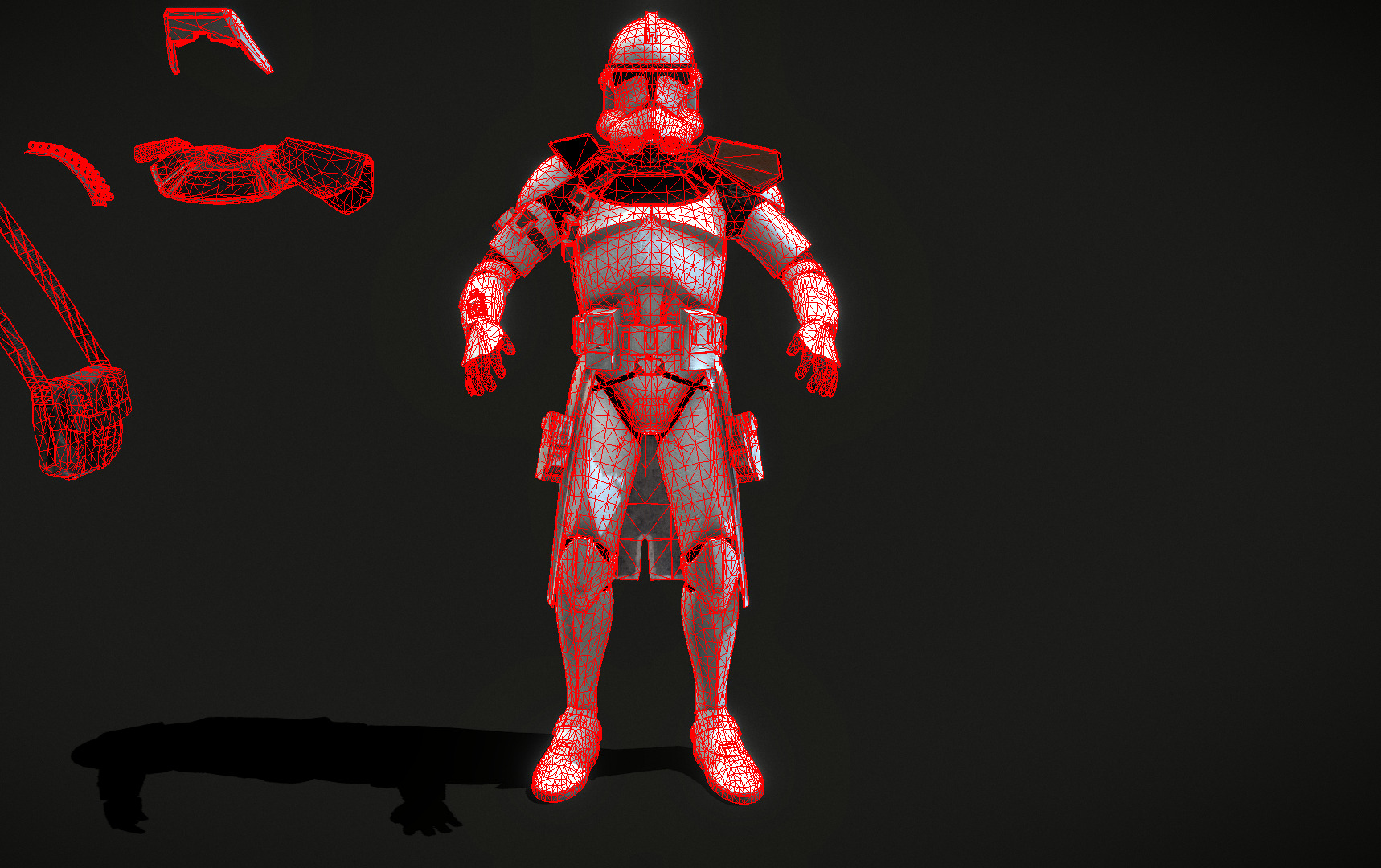 Clear standard clone trooper pack Low-poly 3D model_10