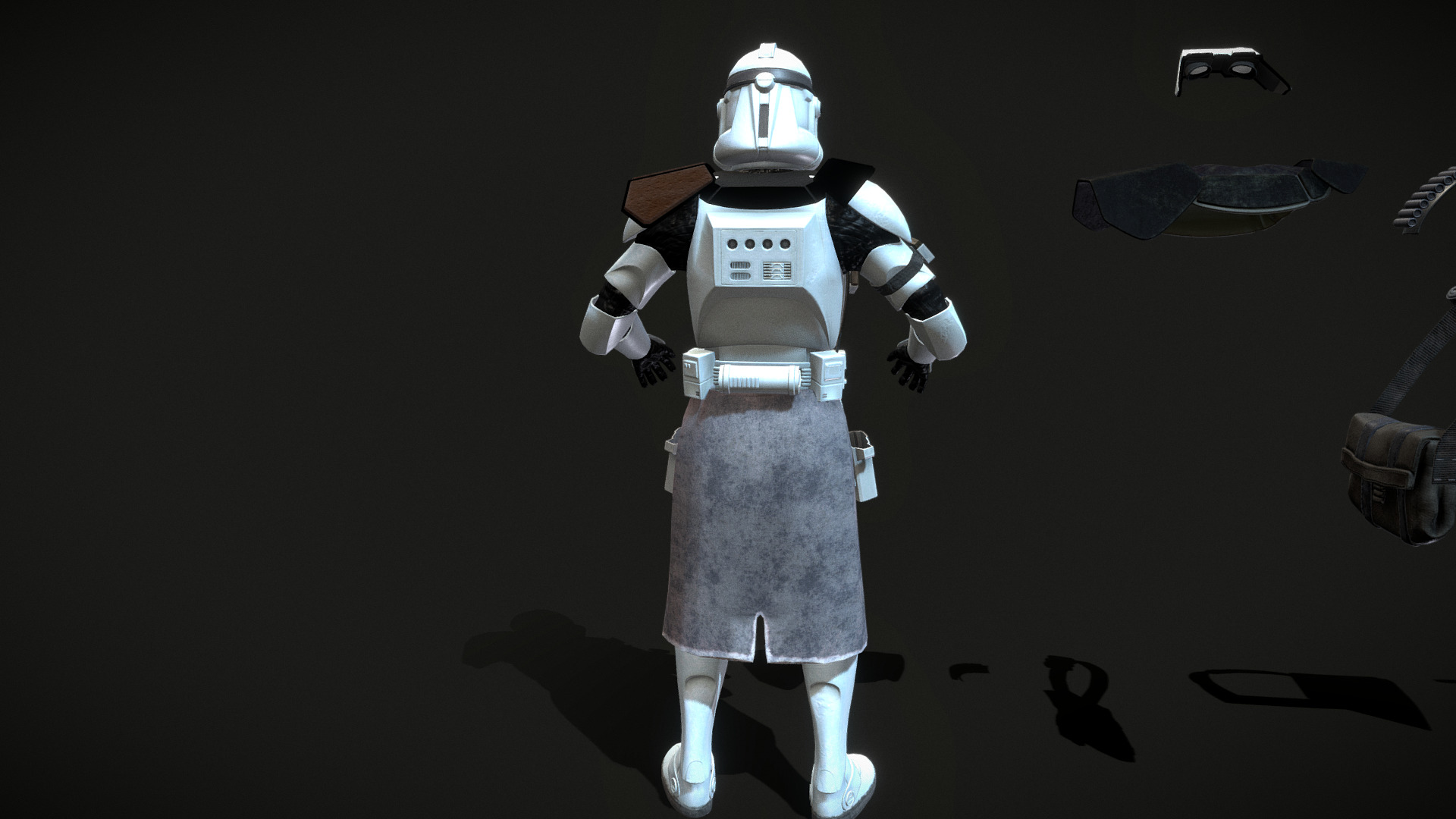 Clear standard clone trooper pack Low-poly 3D model_2