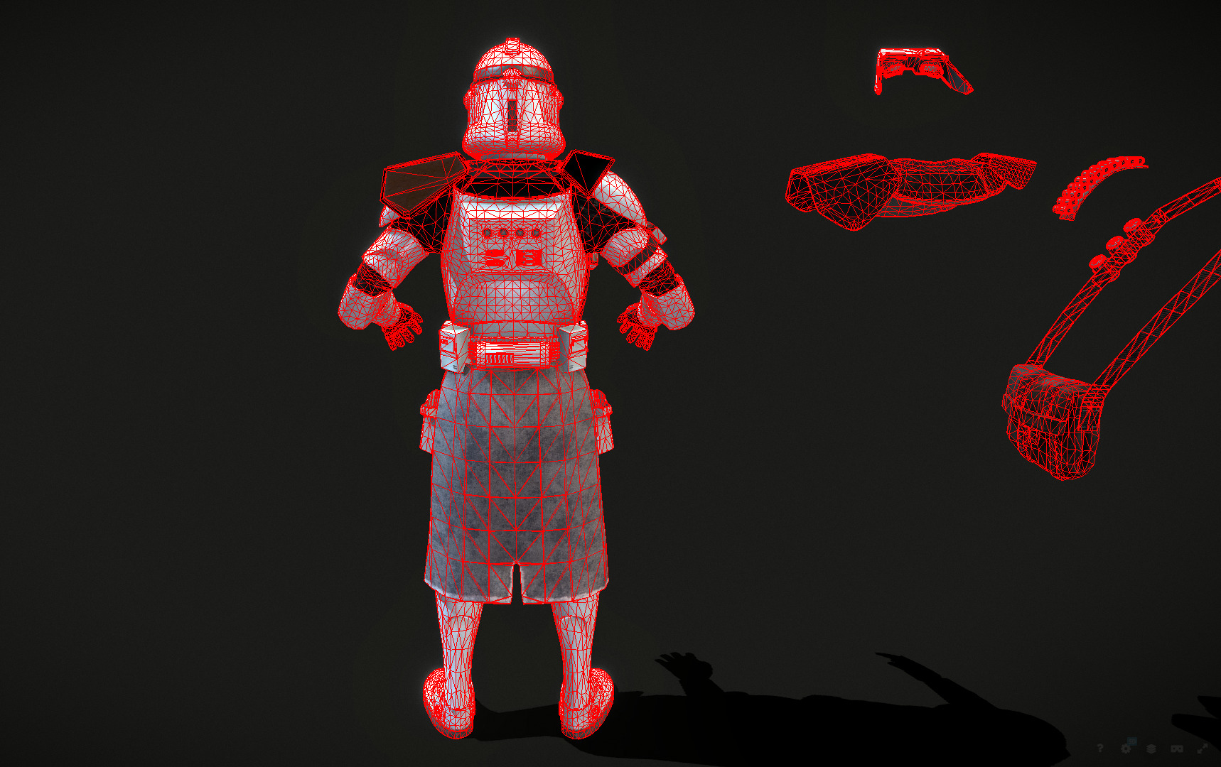 Clear standard clone trooper pack Low-poly 3D model_9