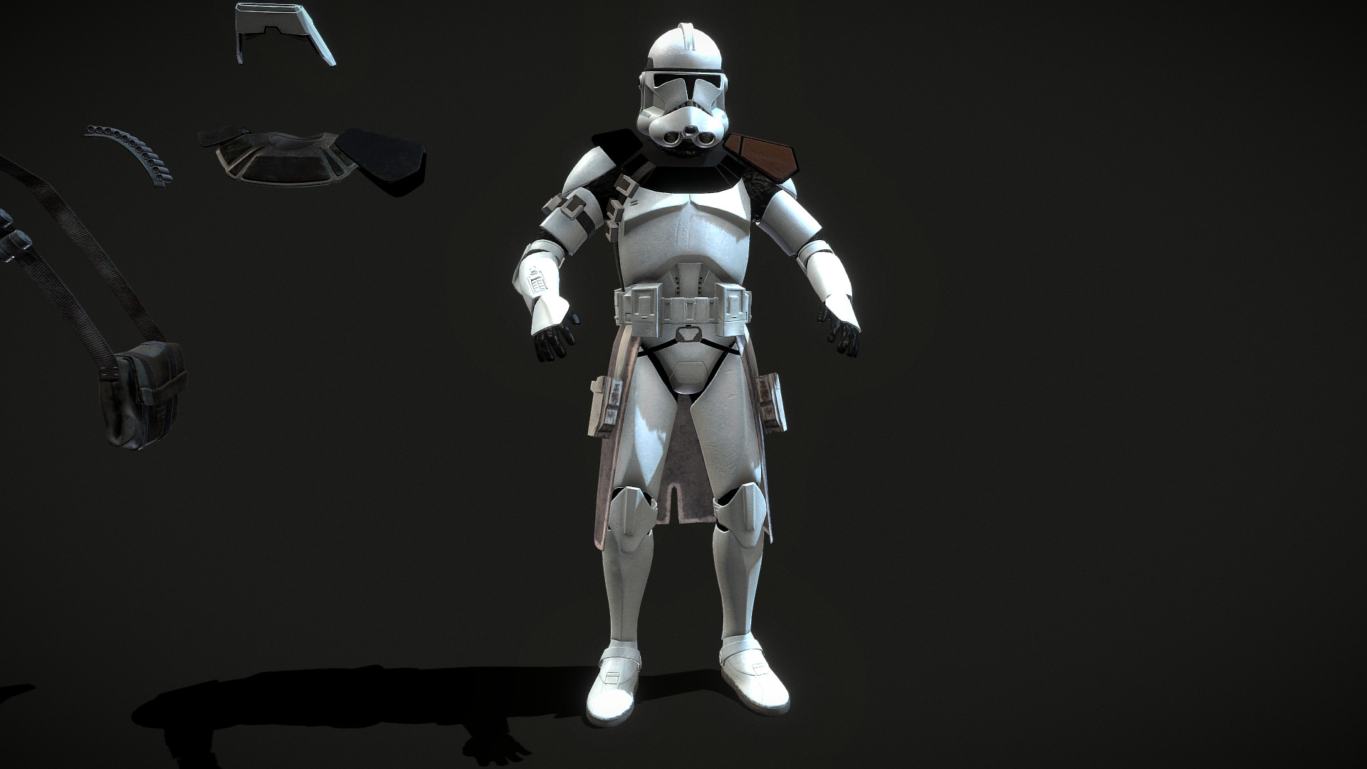 Clear standard clone trooper pack Low-poly 3D model_1