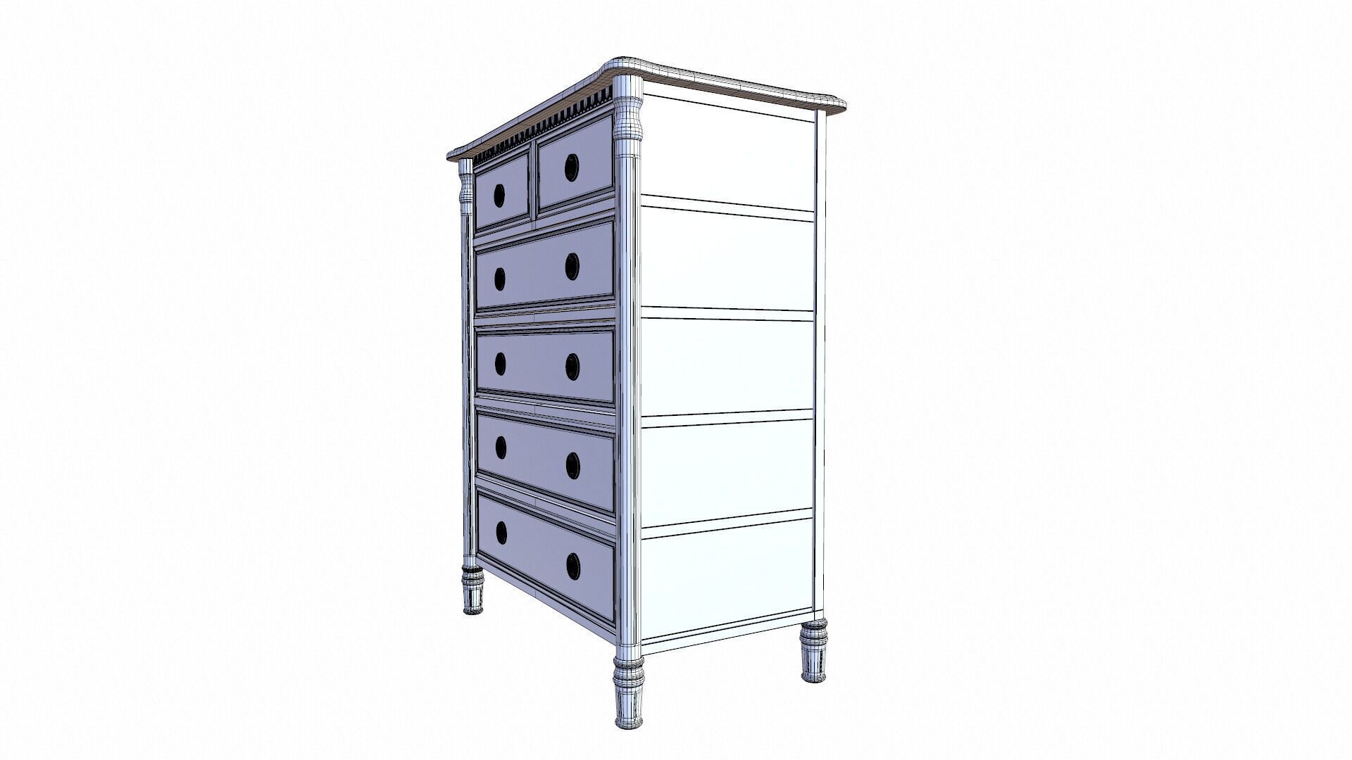 Drawer Dresser 3D model_7