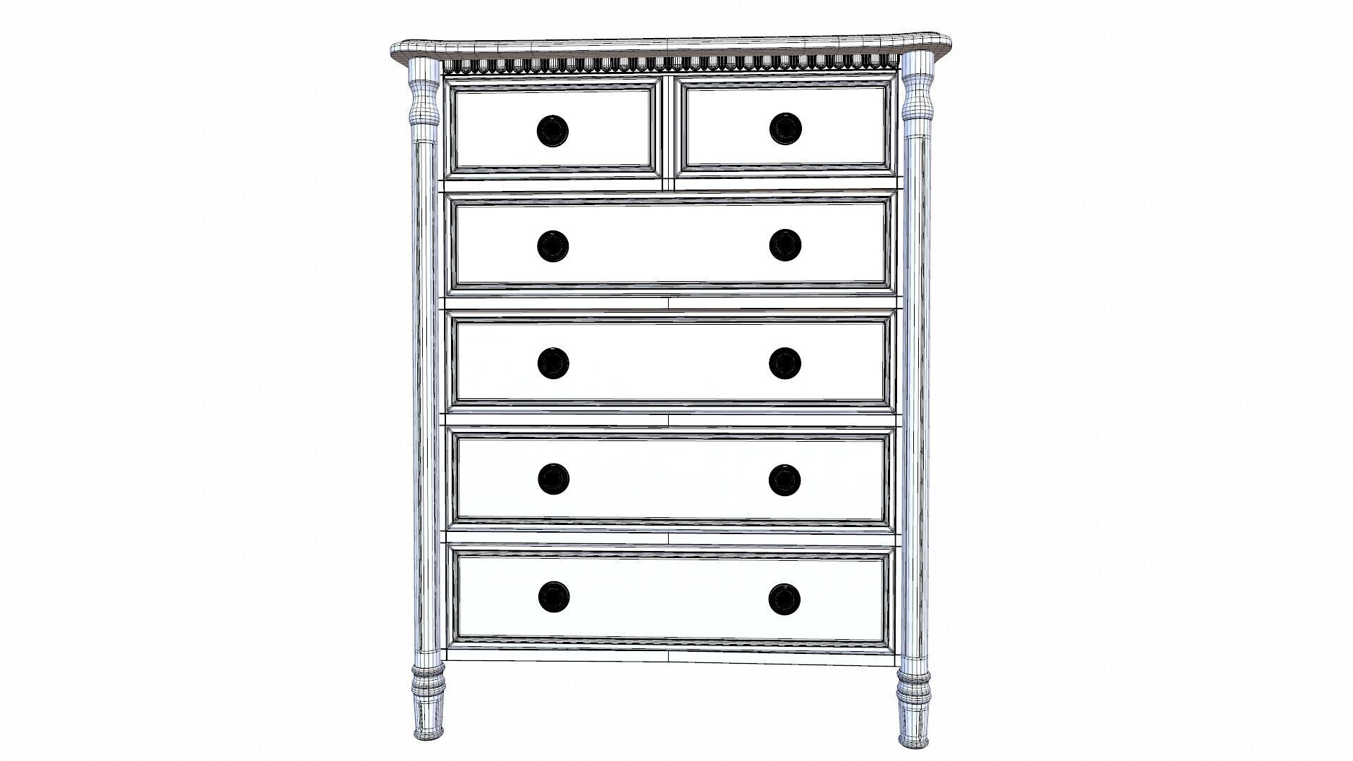 Drawer Dresser 3D model_6