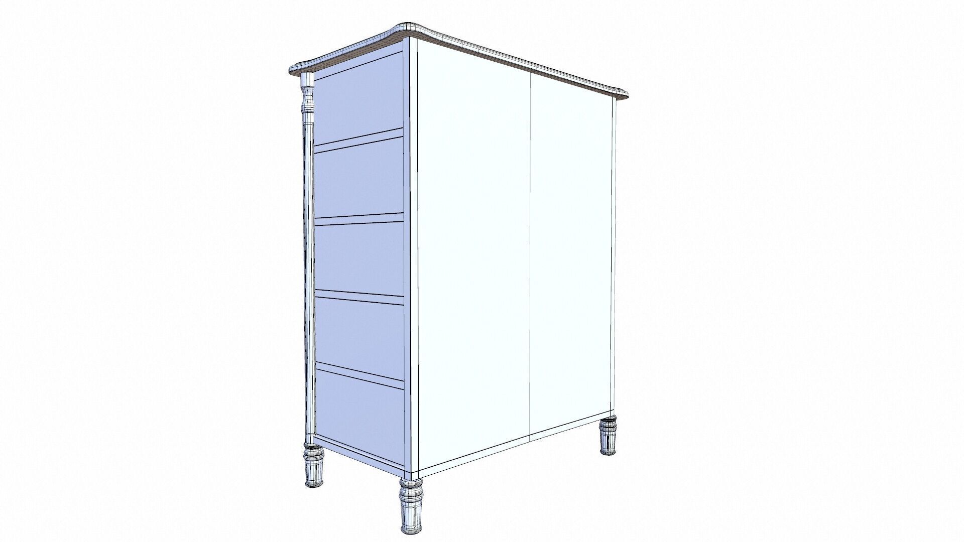 Drawer Dresser 3D model_8