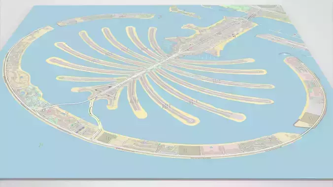 The Palm Jumeirah Island Dubai UAE Streets and roads