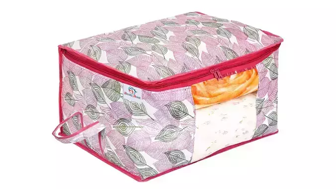 Flower Print Foldable Clothes Storage Bag