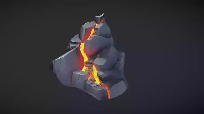 Volcanic rock with lava cracks