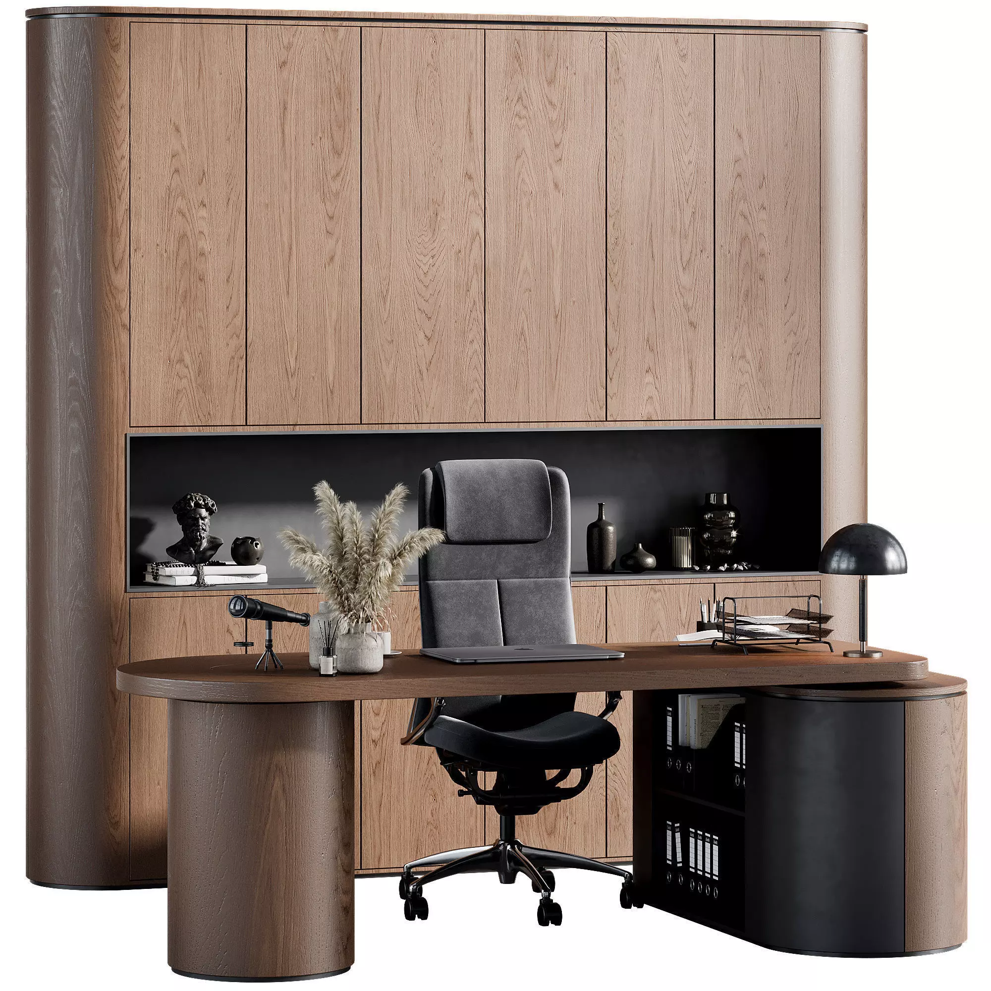 Modern Executive Boss Desk Office Furniture Set 33 3D model