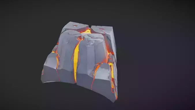 glowing cracked volcanic rock