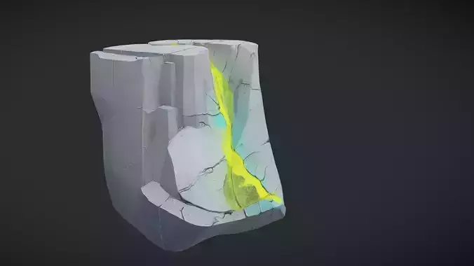 glowing cracked rock formation