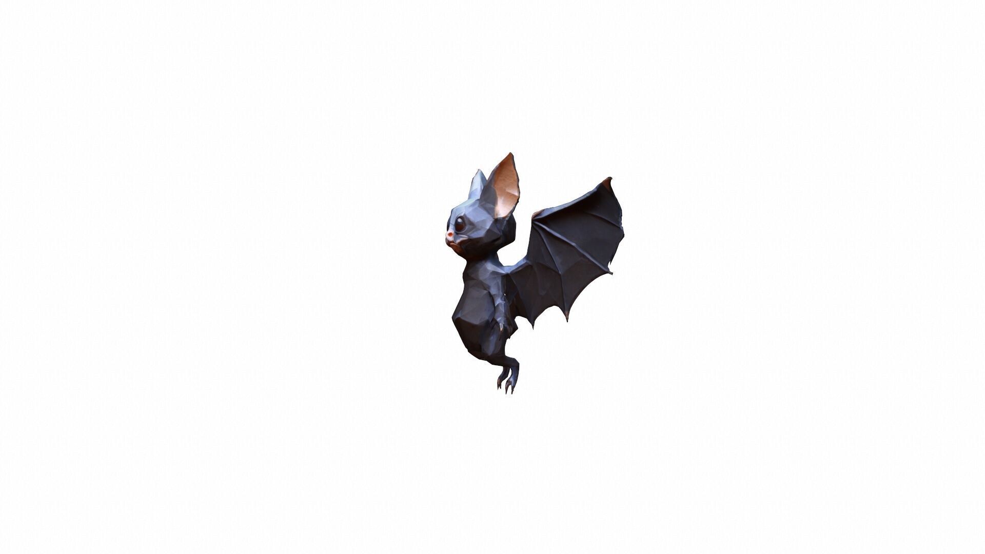 High 3d Render Animal Little Brown Bat Flying 3D model_3