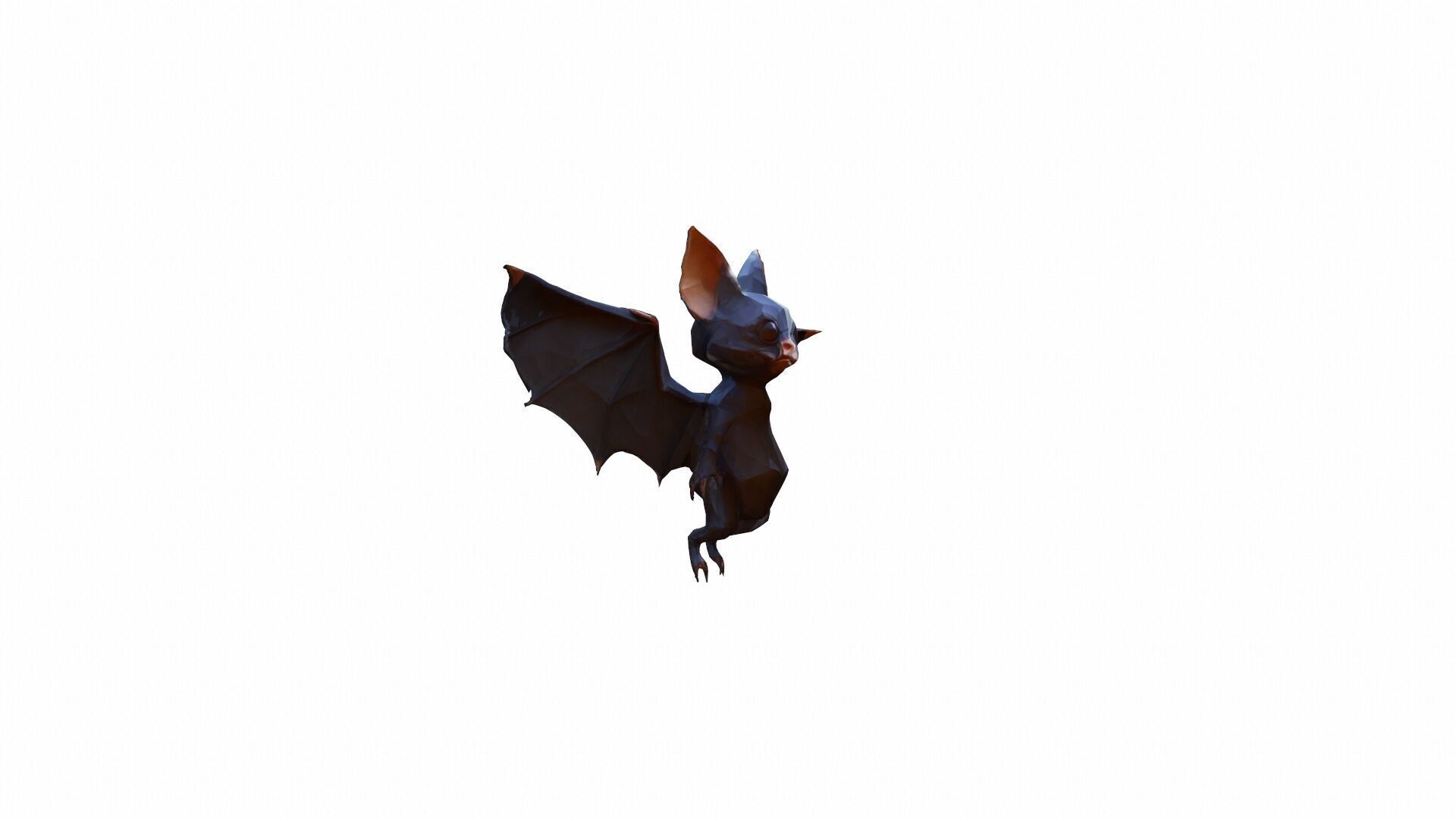High 3d Render Animal Little Brown Bat Flying 3D model_4
