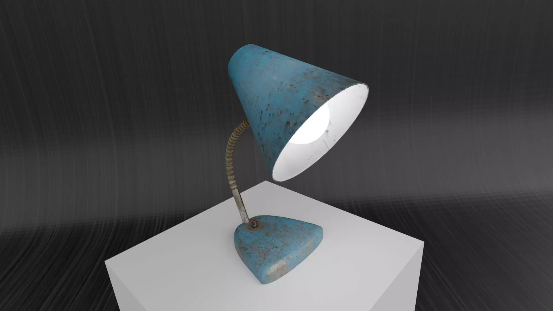 Vintage Rusty Desk Lamp Game-Ready PBR 3D Model Low-poly 3D model_0