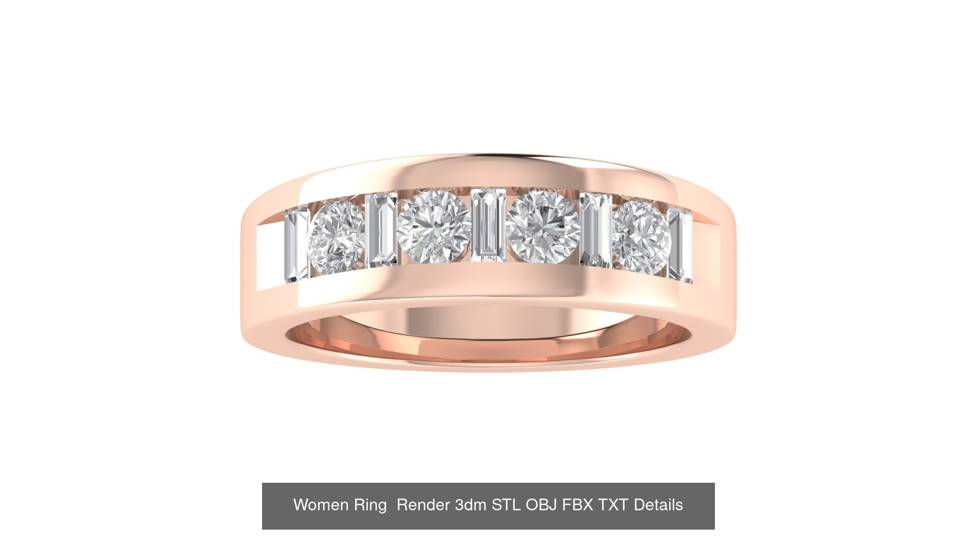 32 Wedding Band Ring Render 3dm STL OBJ FBX Details Collection _33