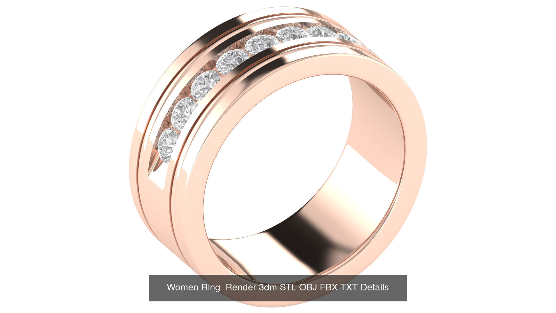 32 Wedding Band Ring Render 3dm STL OBJ FBX Details Collection _32