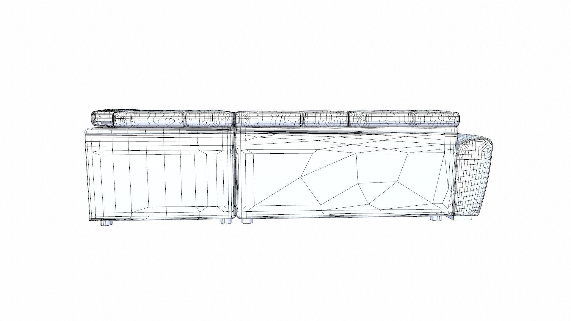 L Shaped Reversible Sectional Sofa 3D model_8